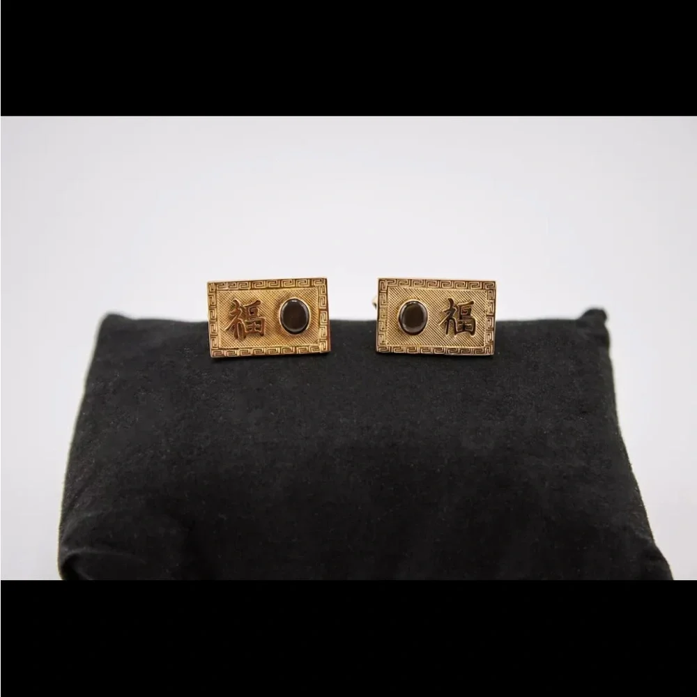 14k Gold Men's Asian Cufflinks